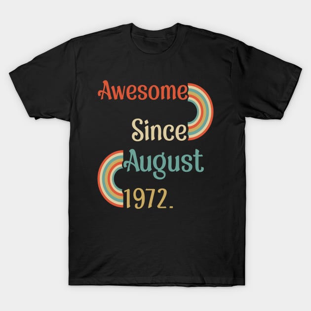 50 Year Old Awesome Since August 1972 T-Shirt by aimed2